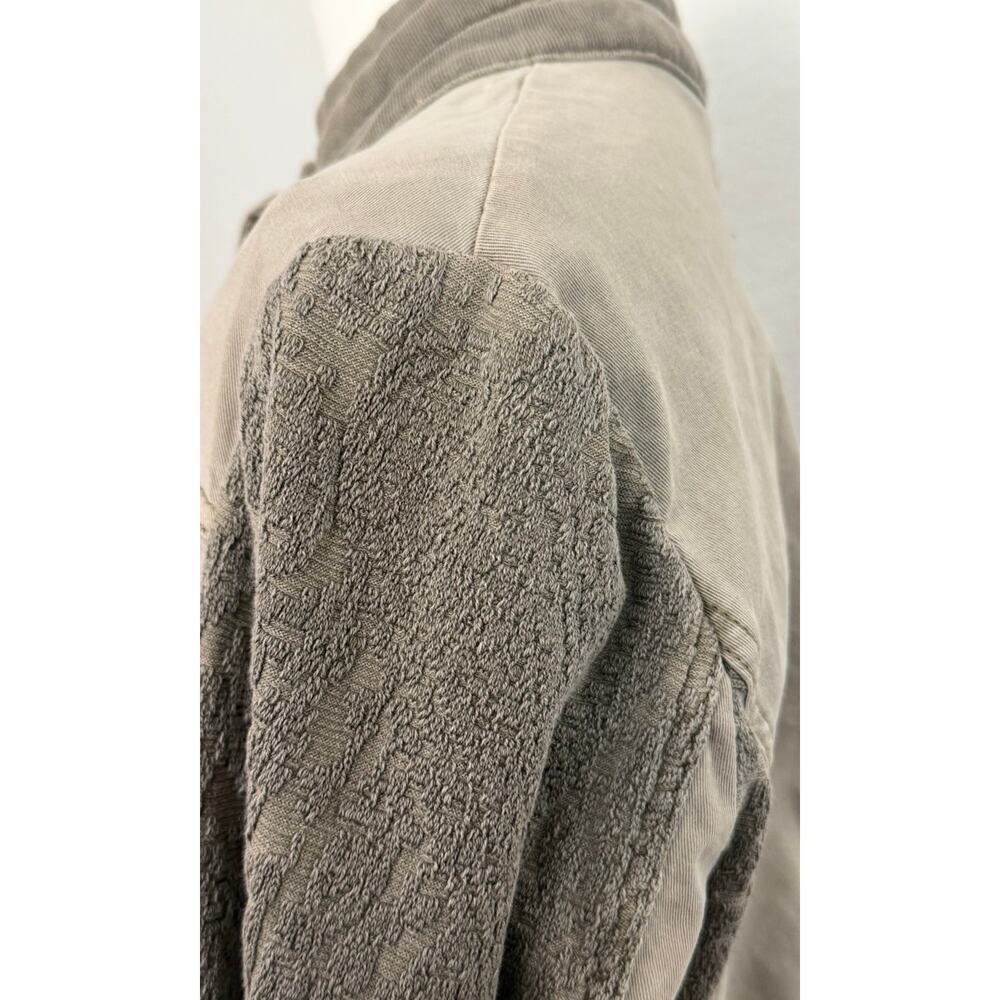 Free People Olive Utility Inspired Stretch Cotton Jacquard Jacket Medium - Picture 3 of 8